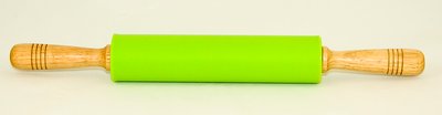 Скалка силіконова зелена з валиком, що обертається. 7711 фото