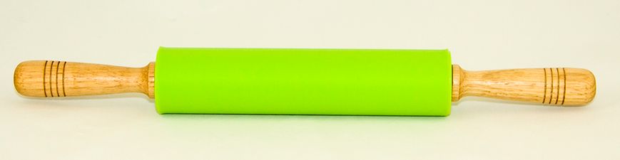 Скалка силіконова зелена з валиком, що обертається. 7711 фото