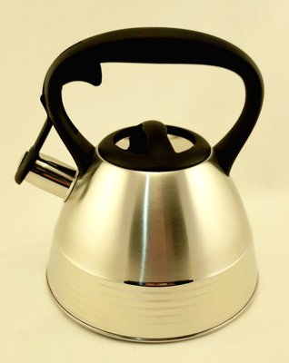 Чайник 3 л с крышкой, нержавеющая сталь, со свистком EB-8828 фото