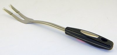 Вилка транжирная цельная с черной ручкой 18330 фото